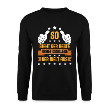 Mitarbeiter Der Beste Arbeitskollege der Welt - Unisex Pullover - Schwarz - Vorne - Alina (178cm) & Michal (187cm)