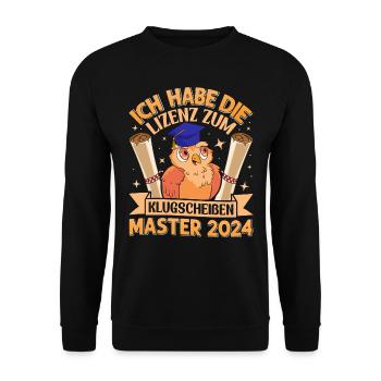 Master 2024 I have the license to be smart-ass - Unisex Sweatshirt - black - Front - Alina (178cm) & Michal (187cm)