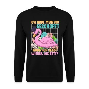 Abiturienten Habe mein Abitur Geschafft Lustiges - Unisex Pullover - Schwarz - Vorne - Alina (178cm) & Michal (187cm)