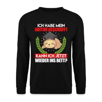 Abiturienten Habe mein Abitur Geschafft Lustiges - Unisex Pullover - Schwarz - Vorne - Alina (178cm) & Michal (187cm)
