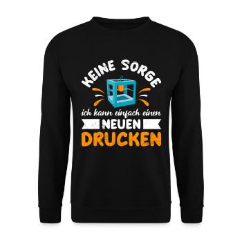 L’imprimante 3D ne vous inquiétez pas, vous pouvez en imprimer une nouvelle - Sweat-shirt Unisexe - noir - Devant - Alina (178cm) & Michal (187cm)
