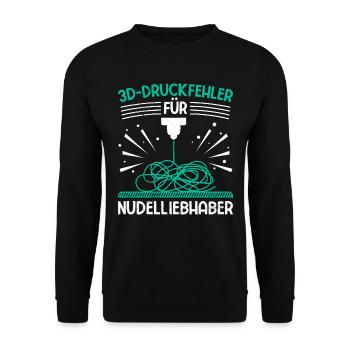 3D Printing Errors for Noodle Lovers 3-D Printing - Unisex Sweatshirt - black - Front - Alina (178cm) & Michal (187cm)