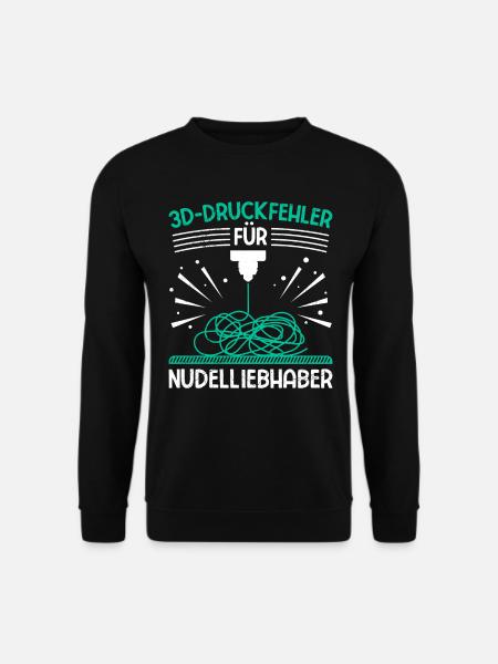 3D Druckfehler für Nudelliebhaber 3-D Druck - Unisex Pullover - Schwarz