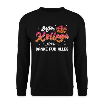 Bester Kollege Danke für Alles Bürokollege - Unisex Pullover - Schwarz - Vorne - Alina (178cm) & Michal (187cm)
