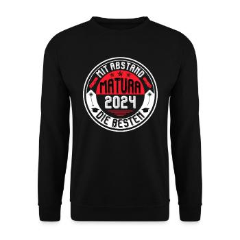 MATURA 2024 Mit Abstand die Besten Maturantin - Unisex Pullover - Schwarz - Vorne - Alina (178cm) & Michal (187cm)