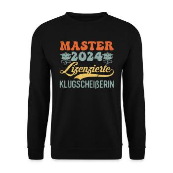 Master 2024 Lizenzierte Klugscheißerin Abschluss - Unisex Pullover - Schwarz - Vorne - Alina (178cm) & Michal (187cm)