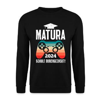 Matura 2024 Maturianten Schulabschluss - Unisex Pullover - Schwarz - Vorne - Alina (178cm) & Michal (187cm)