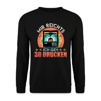 Imprimante 3D J’en ai assez, je me lance dans l’impression 3D - Sweat-shirt Unisexe - noir - Devant - Alina (178cm) & Michal (187cm)