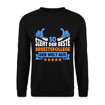 Mitarbeiter So Sieht der Beste Arbeitskollege aus - Unisex Pullover - Schwarz - Vorne - Alina (178cm) & Michal (187cm)