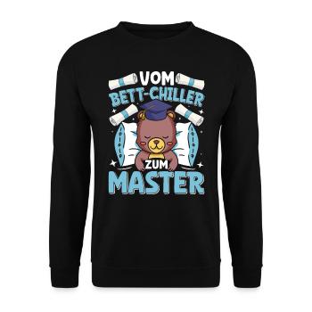 Master's Thesis Completed From Bed Chiller to Bed - Unisex Sweatshirt - black - Front - Alina (178cm) & Michal (187cm)