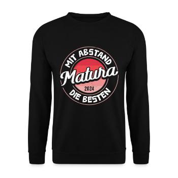MATURA 2024 Mit Abstand die Besten Maturantin - Unisex Pullover - Schwarz - Vorne - Alina (178cm) & Michal (187cm)