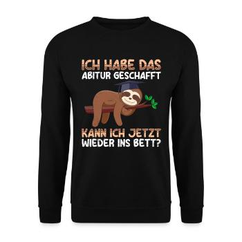 Abiturienten Habe das Abitur Geschafft Lustiges - Unisex Pullover - Schwarz - Vorne - Alina (178cm) & Michal (187cm)