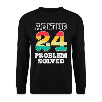 Abitur 2024 Abi Problem Solved Abiturient - Unisex Pullover - Schwarz - Vorne - Alina (178cm) & Michal (187cm)