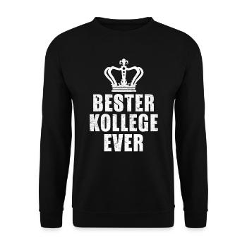 Arbeitskollege BESTER KOLLEGE EVER Coworker - Unisex Pullover - Schwarz - Vorne - Alina (178cm) & Michal (187cm)