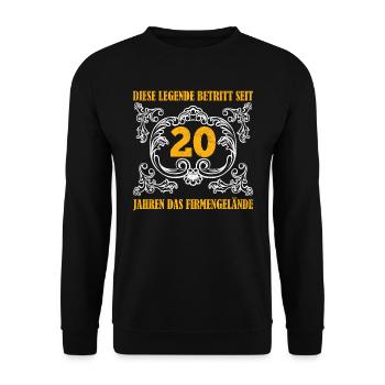 Arbeitsjubiläum Legende Betritt 20 Jahre Gelände - Unisex Pullover - Schwarz - Vorne - Alina (178cm) & Michal (187cm)