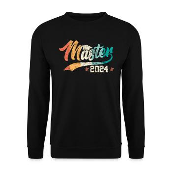 Master 2024 Masterabschluss Bestanden - Unisex Pullover - Schwarz - Vorne - Alina (178cm) & Michal (187cm)