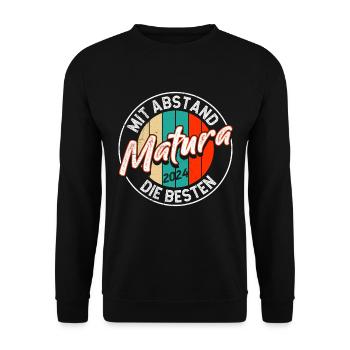 Matura 2024 Mit Abstand die Besten Lustiges - Unisex Pullover - Schwarz - Vorne - Alina (178cm) & Michal (187cm)