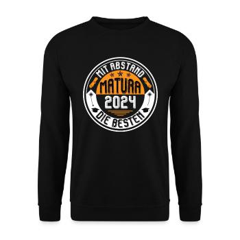 MATURA 2024 Mit Abstand die Besten Maturantin - Unisex Pullover - Schwarz - Vorne - Alina (178cm) & Michal (187cm)