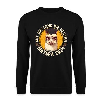 MATURA 2024 Mit Abstand die Besten Maturantin - Unisex Pullover - Schwarz - Vorne - Alina (178cm) & Michal (187cm)