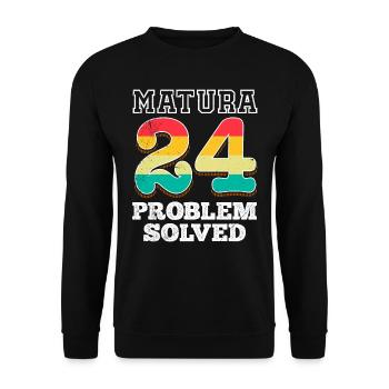 Matura 2024 PROBLEM SOLVED School Leaving Certificate - Unisex Sweatshirt - black - Front - Alina (178cm) & Michal (187cm)