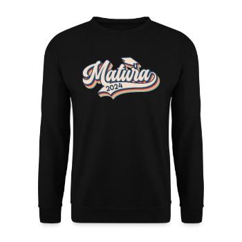 MATURA 2024 Maturanten Vintage Matura - Unisex Pullover - Schwarz - Vorne - Alina (178cm) & Michal (187cm)