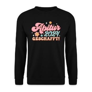 Abitur 2024 made high school graduates funny things - Unisex Sweatshirt - black - Front - Alina (178cm) & Michal (187cm)