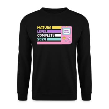 MATURA Level Complete 2024 Maturantin Funny - Unisex Sweatshirt - black - Front - Alina (178cm) & Michal (187cm)