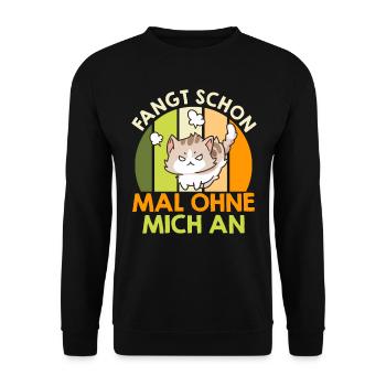 Bürokollege Faul Fang schon mal Ohne Mich an - Unisex Pullover - Schwarz - Vorne - Alina (178cm) & Michal (187cm)