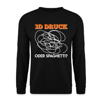3D printing or spaghetti? 3D Printing Errors - Unisex Sweatshirt - black - Front - Alina (178cm) & Michal (187cm)