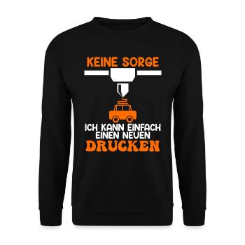 Imprimante 3D Ne vous inquiétez pas, vous pouvez en imprimer une nouvelle - Sweat-shirt Unisexe - noir - Devant - Alina (178cm) & Michal (187cm)