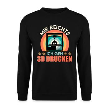 Imprimante 3D J’en ai assez, je me lance dans l’impression 3D - Sweat-shirt Unisexe - noir - Devant - Alina (178cm) & Michal (187cm)