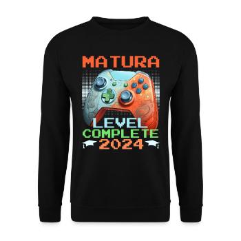 MATURA Niveau Complet 2024 Maturant Drôle - Sweat-shirt Unisexe - noir - Devant - Alina (178cm) & Michal (187cm)