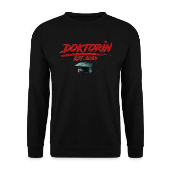 Doctor Est. 2024 Doctoral Degree Passed - Unisex Sweatshirt - black - Front - Alina (178cm) & Michal (187cm)