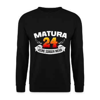 Matura 2024 Maturianten Schulabschluss - Unisex Pullover - Schwarz - Vorne - Alina (178cm) & Michal (187cm)