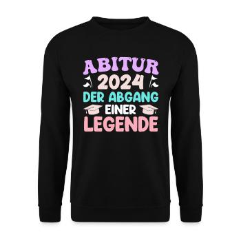 Abitur 2024 A Legend Leaves the Grounds - Unisex Sweatshirt - black - Front - Alina (178cm) & Michal (187cm)