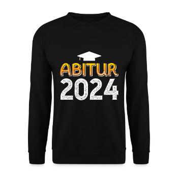 Abi 2024 Abitur Schulabschluss Abiturienten - Unisex Pullover - Schwarz - Vorne - Alina (178cm) & Michal (187cm)