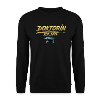 Doctorate Est. 2024 Doctoral degree passed - Unisex Sweatshirt - black - Front - Alina (178cm) & Michal (187cm)