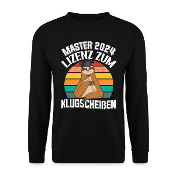 Master 2024 Licence à Clever Sloth - Sweat-shirt Unisexe - noir - Devant - Alina (178cm) & Michal (187cm)