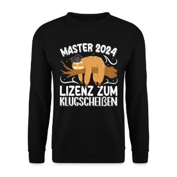 Master 2024 Licence pour Smartass Sloth - Sweat-shirt Unisexe - noir - Devant - Alina (178cm) & Michal (187cm)