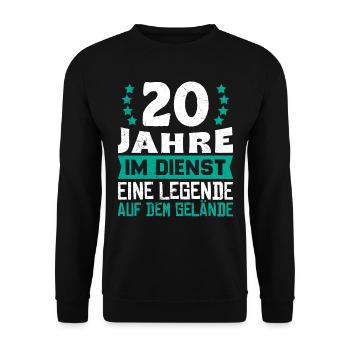 20 Jahre im Dienst Eine Legende auf dem Gelände - Unisex Pullover - Schwarz - Vorne - Alina (178cm) & Michal (187cm)