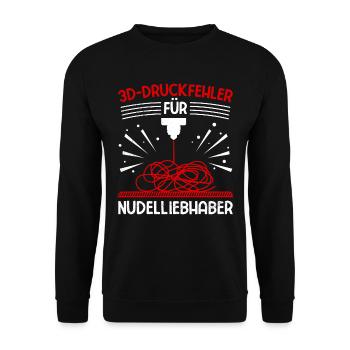 3D Printing Errors for Noodle Lovers 3-D Printing - Unisex Sweatshirt - black - Front - Alina (178cm) & Michal (187cm)