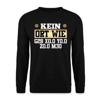 Impression 3D Drôle Pas d’endroit comme X0.0 Y0.0 20.0 - Sweat-shirt Unisexe - noir - Devant - Alina (178cm) & Michal (187cm)