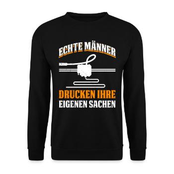 Nerd de l’impression 3D De vrais hommes impriment leurs trucs - Sweat-shirt Unisexe - noir - Devant - Alina (178cm) & Michal (187cm)