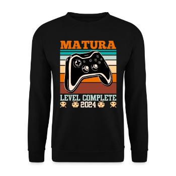MATURA Level Complete 2024 Maturant Funny - Unisex Sweatshirt - black - Front - Alina (178cm) & Michal (187cm)