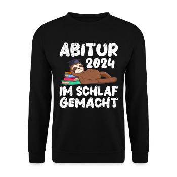 Abi 2024 remise des diplômes du lycée dans le sommeil amcht paresseux drôle - Sweat-shirt Unisexe - noir - Devant - Alina (178cm) & Michal (187cm)