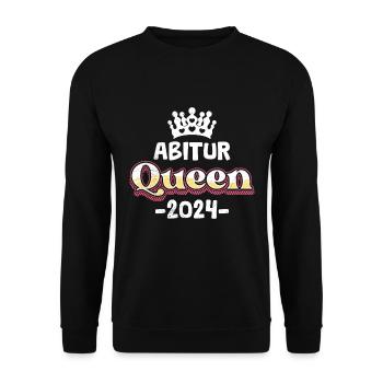 Abitur Queen Abi 2024 Female High School Graduates Funny - Unisex Sweatshirt - black - Front - Alina (178cm) & Michal (187cm)