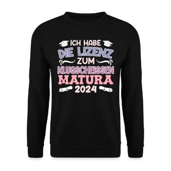 Licence Maturantin à Clever-Ass Matura - Sweat-shirt Unisexe - noir - Devant - Alina (178cm) & Michal (187cm)