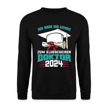 Docteur 2024 Avoir la licence de smartass - Sweat-shirt Unisexe - noir - Devant - Alina (178cm) & Michal (187cm)