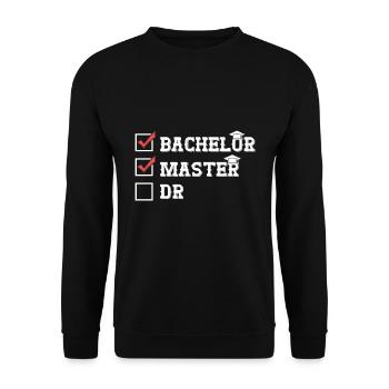 Bachelor Master Dr Master's degree completed - Unisex Sweatshirt - black - Front - Alina (178cm) & Michal (187cm)