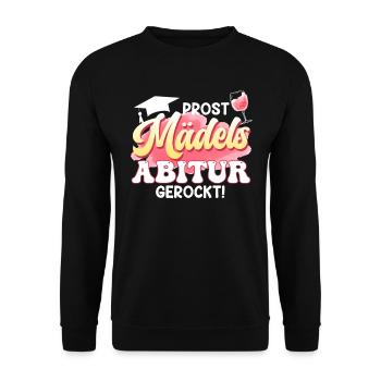 Abi PROST GIRLS High School Graduation Rocked High School Graduate - Unisex Sweatshirt - black - Front - Alina (178cm) & Michal (187cm)